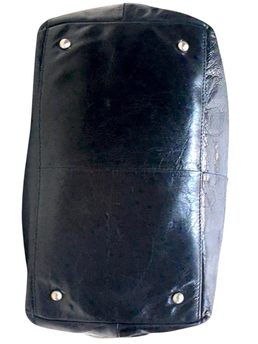 HOBO Joyce Large Leather Two Tone Purse Stone Black Shoulder Bag Zip Top - Picture 5 of 14